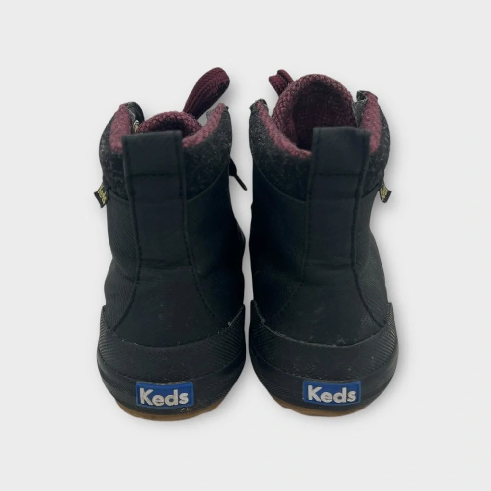 Keds Black High-Tops Burgundy‎ Laces Scout III Water Repellent Canvas Size 10